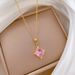 【 Titanium Steel 】 Pink Shaped Personalized Fashion, Light Luxury Temperament, Gorgeous Full Diamond Necklace, Women's_ipsvogv.com