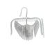 Women's shiny rhinestone long tassel mask jewelry colorful crystal mask dance jewelry accessories_ipsvogv.com