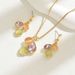 Minimally designed new Forest college style women's necklace earring set, niche inlaid zircon earrings, long collarbone_ipsvogv.com
