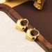 Copper plated real gold ingot heart ear buckle, simple exaggerated, cold and aloof style metal earrings, peach heart,_ipsvogv.com