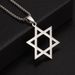Simple And Smooth Six Pointed Star Necklace, Personalized Pendant, Trendy Men's Stainless Steel Chain Necklace_ipsvogv.com