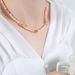 Bohemian Pink Freshwater Pearl Natural Stone Handmade Beaded Necklace Fashionable Sweet Personalized Jewelry For Women_ipsvogv.com