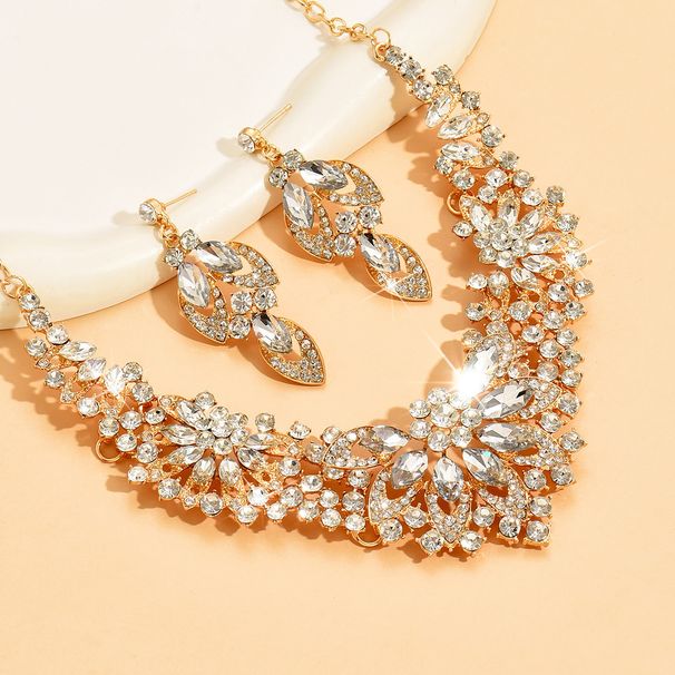 Women’s Jewelry Set Fashion Popular Exaggerated Ladies Wedding Dinner Female Necklace Earring Set Multi Color Selection_ipsvogv.com