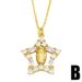 hot selling women's jewelry fashion zircon Maria love pendant necklace niche geometric star clavicle chain_ipsvogv.com
