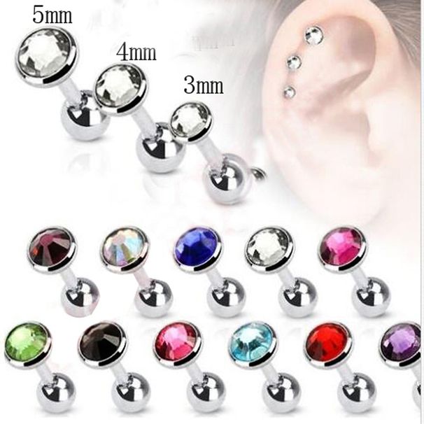 Ball Stainless Steel Straight Dumbbell Ear Bone Nail Human Body Puncture Jewelry 10/bag Earring Source_ipsvogv.com