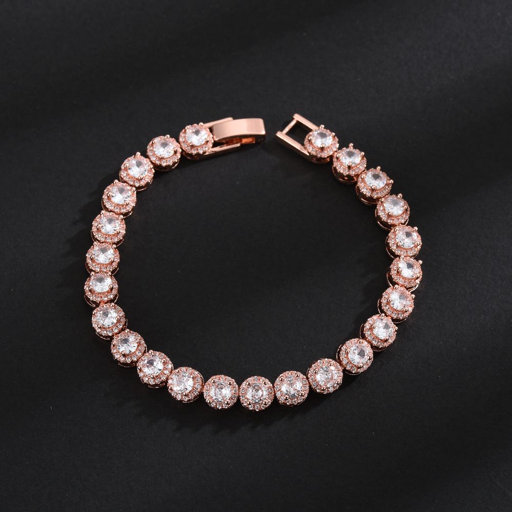 Gold-Plated Emerald Tennis For Men Hip-Hop Style Unisex Personality High-End Full Diamond Zircon Bracelet_ipsvogv.com