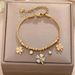 Korean Version Internet Celebrity Titanium Steel Bracelet For Women With Diamond Studded Heart, White Shell, Four Leaf_ipsvogv.com