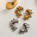 Hot Sale Real Gold Electroplated Titanium Steel Sun Bone Retro Fashionable Earrings_ipsvogv.com