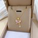 】 Pink 【 Butterfly Water Drop Light Luxury Charm Gorgeous Full Diamond Necklace Women's Versatile Clavicle Chain 【 】_ipsvogv.com