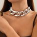 Fashionable And Exaggerated Accessories, Large Metal Buckle, Single Layer Collar, Punk Trend, Geometric Thick Chain_ipsvogv.com