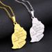 African Gold glossy Mauritius map necklace men's and women's geometric stainless steel couple necklace trendy jewelry_ipsvogv.com