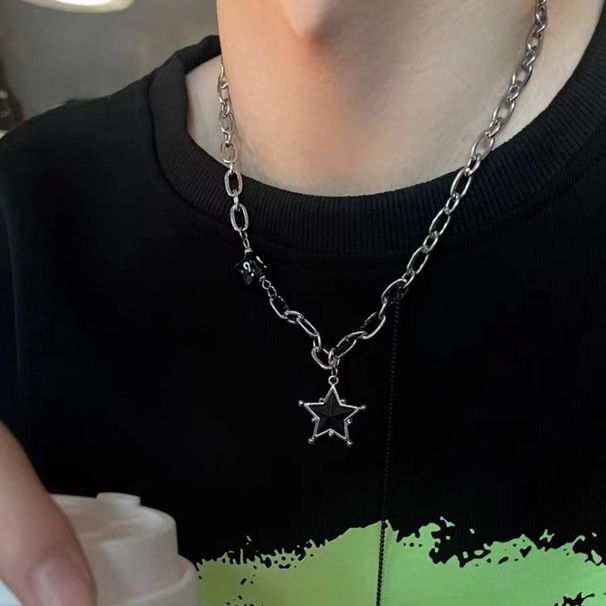 Black Star Tassel Necklace Autumn And Winter New Neutral Sweet Cool Pendant Sweater Chain Hip-hop High-end Versatile_ipsvogv.com
