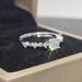 Fashionable Japanese and Korean minimalist Mosang diamond silver 50 cent four claw live mouth ring, female_ipsvogv.com