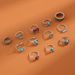 Wings Red Crescent Turquoise Joint Bohemian Style 12 Piece Set Ring_ipsvogv.com