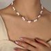 Korean Version Simple Exquisite Freshwater Pearl Necklace With A Feminine And High-end Feel, Titanium Steel Round Bead_ipsvogv.com