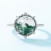 Personality Charm Water Grass Agate Ring S925 Silver Natural Green Moss Stone Fashion Finger Ring Atmosphere_ipsvogv.com