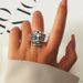 Retro creative opening adjustable human face mask ring punk hip hop niche alloy ring men and women_ipsvogv.com