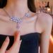 Super Immortal Private Romantic Light Luxury Zircon Flower Water Drop Necklace 2025 High Style New Clavicle Neck Chain_ipsvogv.com