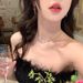 Girl Sparkling Spicy Zirconium ! Layered Necklace, Exquisite Versatile Tassel Neckchain Choker, Light Luxury, Small And Necklace, Choker, Luxury,_ipsvogv.com