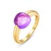 Egg Shaped Candy Colored Ring S925 Silver Inlaid Amethyst Ring Style Fashionable And Simple All Match_ipsvogv.com