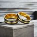 Fashionable New Titanium Steel For Men Women, Black And Gold Dual Color Matching Ring, Korean Version Couple Ring_ipsvogv.com