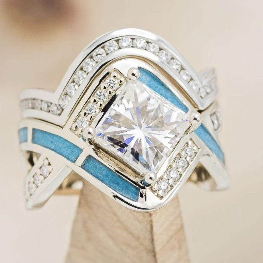 sparkling Diamond Square Princess Fashionable Women's Engagement And Proposal Ring, Ring_ipsvogv.com