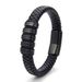 hot selling men's braided leather bracelet personality versatile leather bracelet alloy magnet buckle bracelet jewelry_ipsvogv.com
