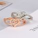 Fashion heart shaped women's engagement ring zircon micro inlaid real gold plated_ipsvogv.com