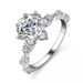 S Pure Silver Classic Sunflower Six Claw, Mosang Stone Women's Light Luxury and High end, New Style Seeking Wedding_ipsvogv.com