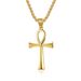 Men's Jewelry Stainless Steel Ankh Cross Necklace Personality Niche Titanium Steel Cross Pendant Pendant_ipsvogv.com