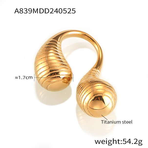 A Niche Personalized Mirror Line Double Droplet Opening Index Finger Ring With Simple, Fashionable, Cool And Luxurious_ipsvogv.com