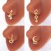 gatte European and American cross-border diamond heart-shaped nose nail moon five-star pendant nose nail piercing nose nail nose stud_ipsvogv.com