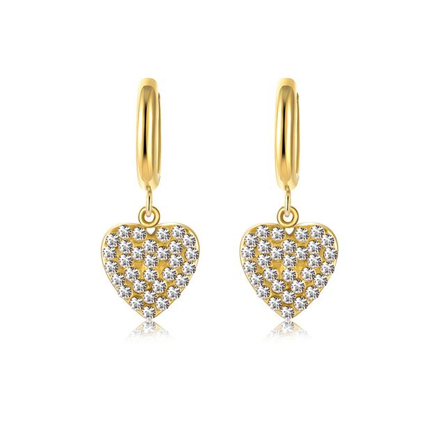 ins style full diamond love titanium steel earrings female high grade exquisite butterfly earrings star earrings stainless steel ear buckles_ipsvogv.com