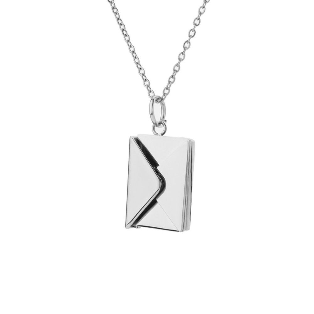 hot selling titanium steel envelope pendant necklace fashionable ladies titanium steel clavicle chain loveyou pendant can be opened_ipsvogv.com