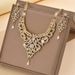 Women’s Jewelry Set Fashion Exaggerated Rhinestone Necklace Earrings Set Bridal Dress Banquet Female Accessories_ipsvogv.com