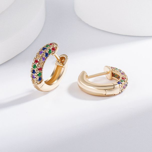 Fashion Earrings Mixed Color Zircon Ear Buckles Micro Inlaid With Diamonds Temperament Queen Earrings_ipsvogv.com