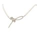 Hejia Ribbon Rose Inlaid Pearl Necklace For Women, Korean Japanese Style, Elegant And Luxurious Full Diamond Sterling_ipsvogv.com