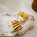 Unisex Minimalist Metal Earrings Plated With Cold Scenery Square Striped Earrings_ipsvogv.com