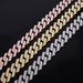 Men’s Jewelry Set Fashion 20mm Diamond Three Row Diamond Full Drill Bit Men's Alloy Necklace Cool Rap Hip Hop Cuban Chain_ipsvogv.com