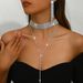 Women’s Jewelry Set Fashion Exquisite Claw Chain Y Shaped Rhinestone Full Diamond Necklace Neck Chain Clavicle Chain Versatile Accessories_ipsvogv.com