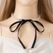 Black Ribbon Bowknot Pearl Necklace Light Luxury Niche Design Versatile Choker Clavicle Chain_ipsvogv.com