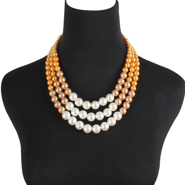 Multi Layer Pearl Fashion Double Pearl Necklace Cross Border Sweater Chain Necklace Accessories_ipsvogv.com