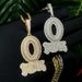 Men's Hip Hop Zirconium Letter Pendant Necklace - O Block Design With Cubic Zirconia, 60cm Chain (Silver/Gold) Rap Inlaid Zircon Jewelry_ipsvogv.com