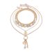Baroque Pearl Layered Necklace, Female Punk Style Metal Portrait Pendant Accessory_ipsvogv.com