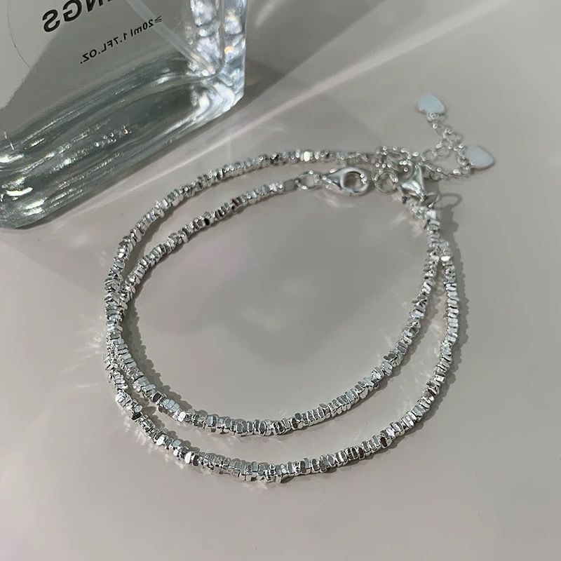 S999 Foot Broken Silver Few Taels Bracelet For Women, Simple, Light Luxury, Cool High-end Style Bracelet, Versatile And_ipsvogv.com