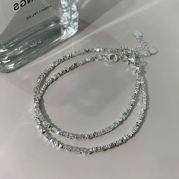 S999 Foot Broken Silver Few Taels Bracelet For Women, Simple, Light Luxury, Cool High-end Style Bracelet, Versatile And_ipsvogv.com