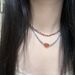 Yifei Red Agate Blue Phosphor Natural Niche High-end Layered Beaded Choker Necklace_ipsvogv.com