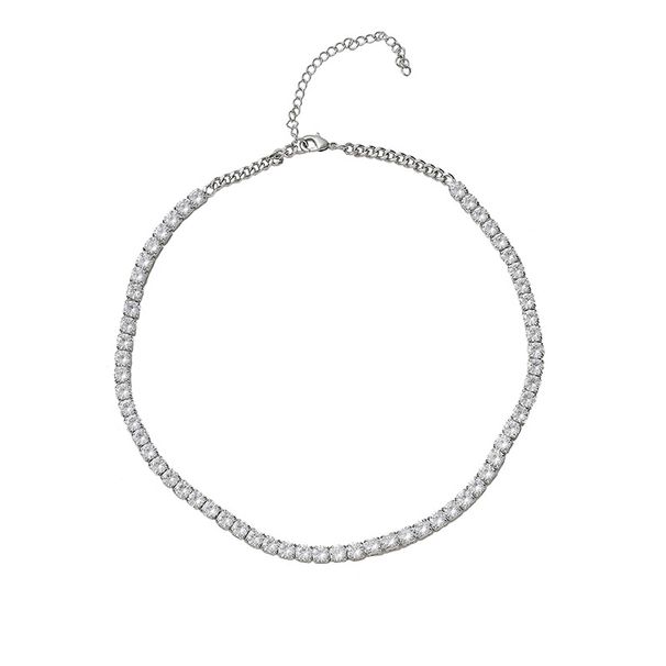Women’s Jewelry Set Fashion Zircon Necklace Ins Minimalist Cold Style Jewelry Tennis Necklace Temperament Zircon Necklace Female Clavicle Chain_ipsvogv.com