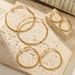 Women’s Jewelry Set Fashion Simple And Popular 30/40/50/60mm Stainless Steel Round Earrings Personality Fashion Gold Geometric Earrings_ipsvogv.com