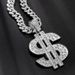 foreign Trade Fashion Cuban Necklace Jewelry Men Hipster Hip Hop Accessories Classic Dollar Pendant Factory Low Price_ipsvogv.com